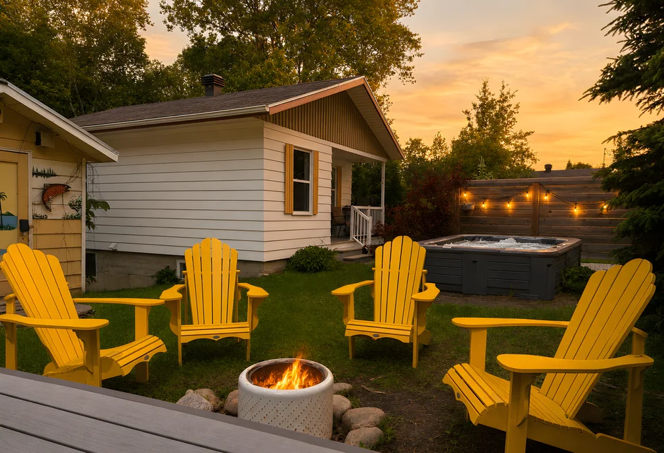 Refuge 14 rue des Dunes, hot tub and cottage